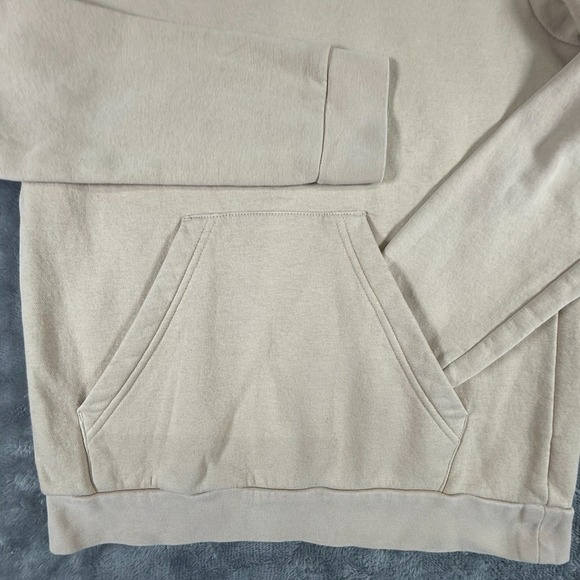 Adidas Hooded Sweatshirt Boy's Youth Size Medium Beige Kangaroo Pocket, Logo - Picture 2 of 8